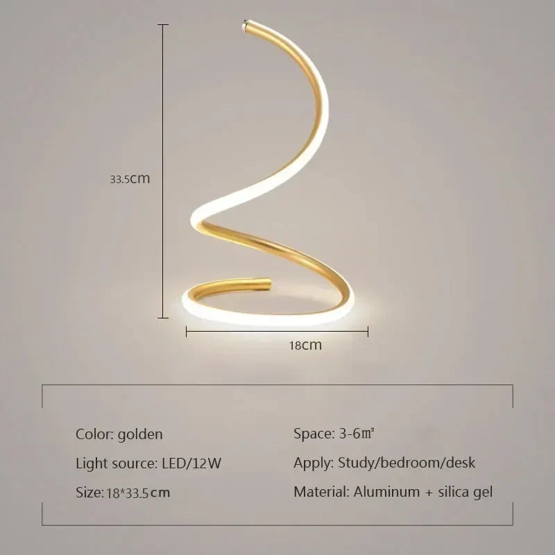 Veska | Minimalist LED Bordslampa med Justerbar Skärm - Stilig Belysning för Hem Guld - Liten