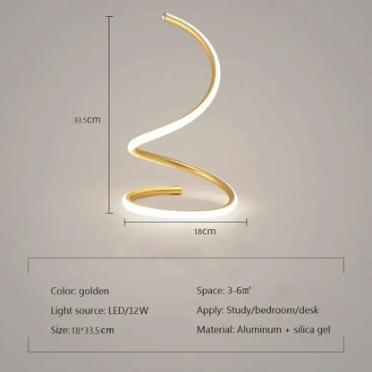 Veska | Minimalist LED Bordslampa med Justerbar Skärm - Stilig Belysning för Hem Guld - Liten