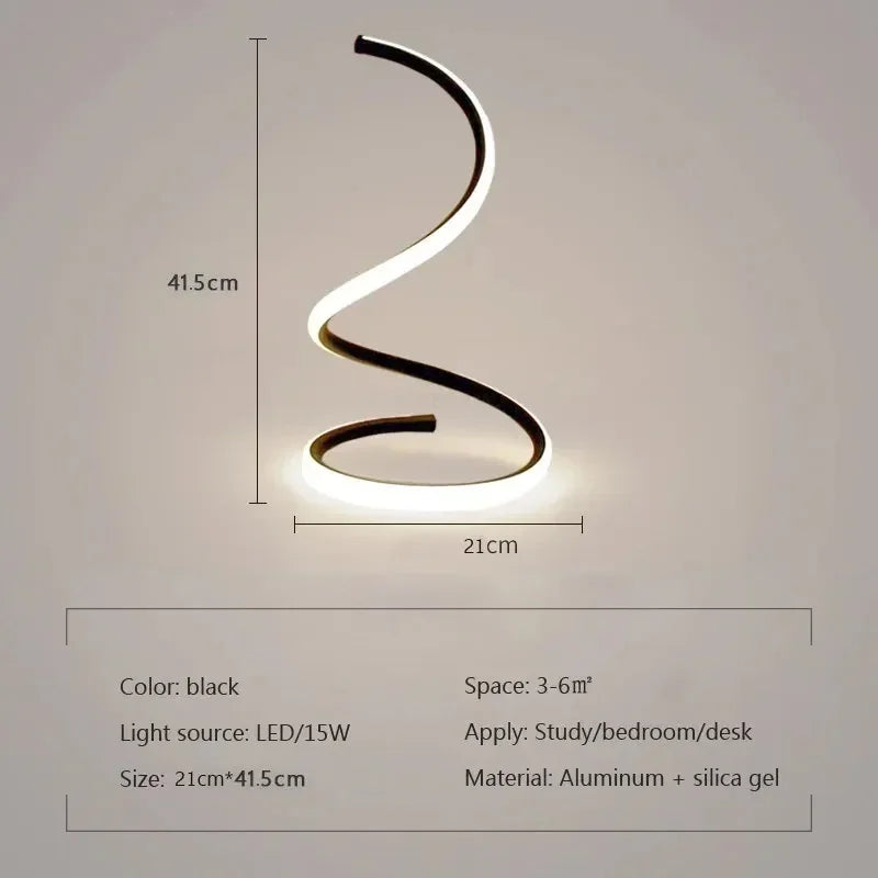 Veska | Minimalist LED Bordslampa med Justerbar Skärm - Stilig Belysning för Hem Svart - Stor
