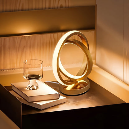 Veska | Modern Dimbara Bordslampa - Stilren Metalldesign med USB Guldfärgad