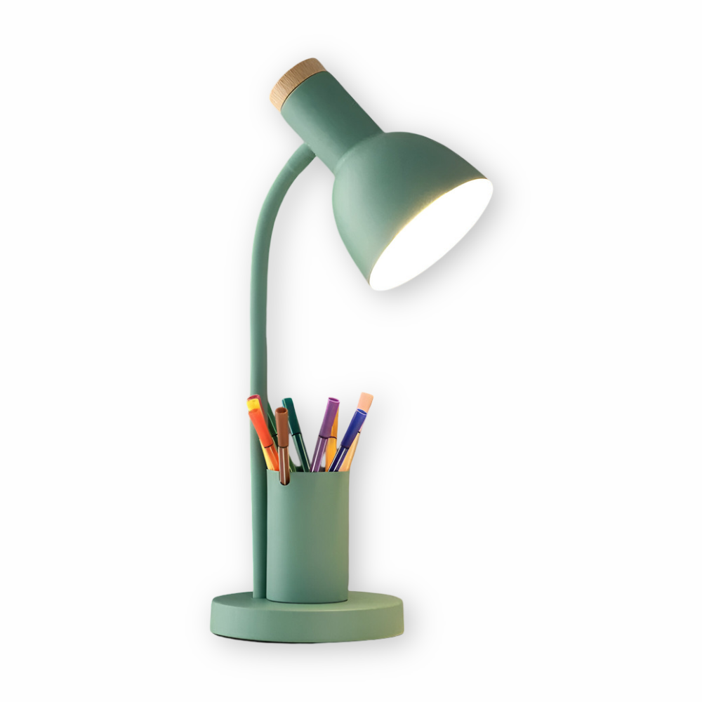 Veska | Modern LED Bordsbelysning med Pennhållare Grön