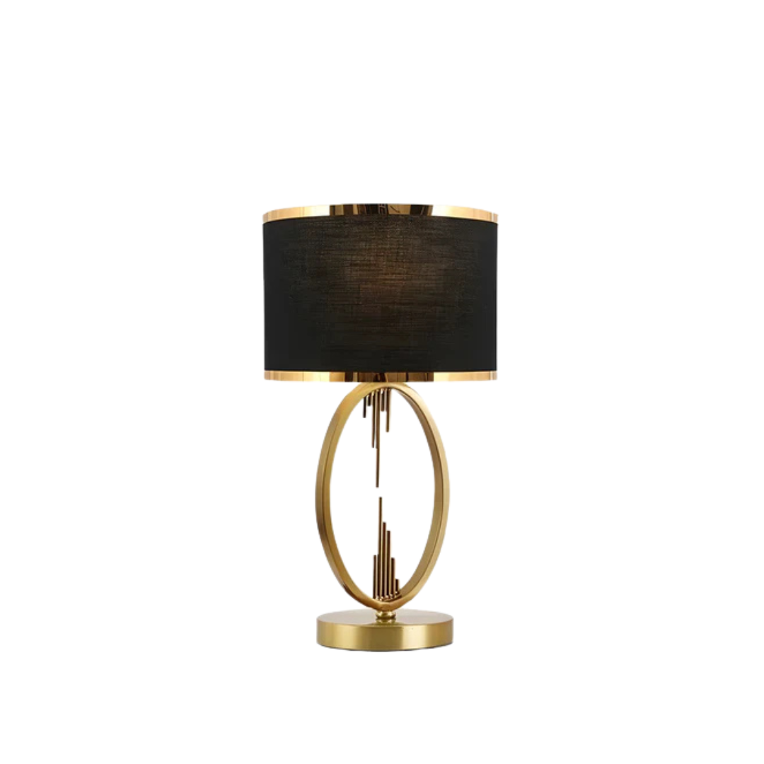 Veska | Modern LED Bordslampa Svart med dubbel guldkant