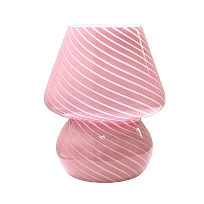 Veska | Murano Bordslampa - Unik Glas Svamp Lampa för Magisk Atmosfär Rosa