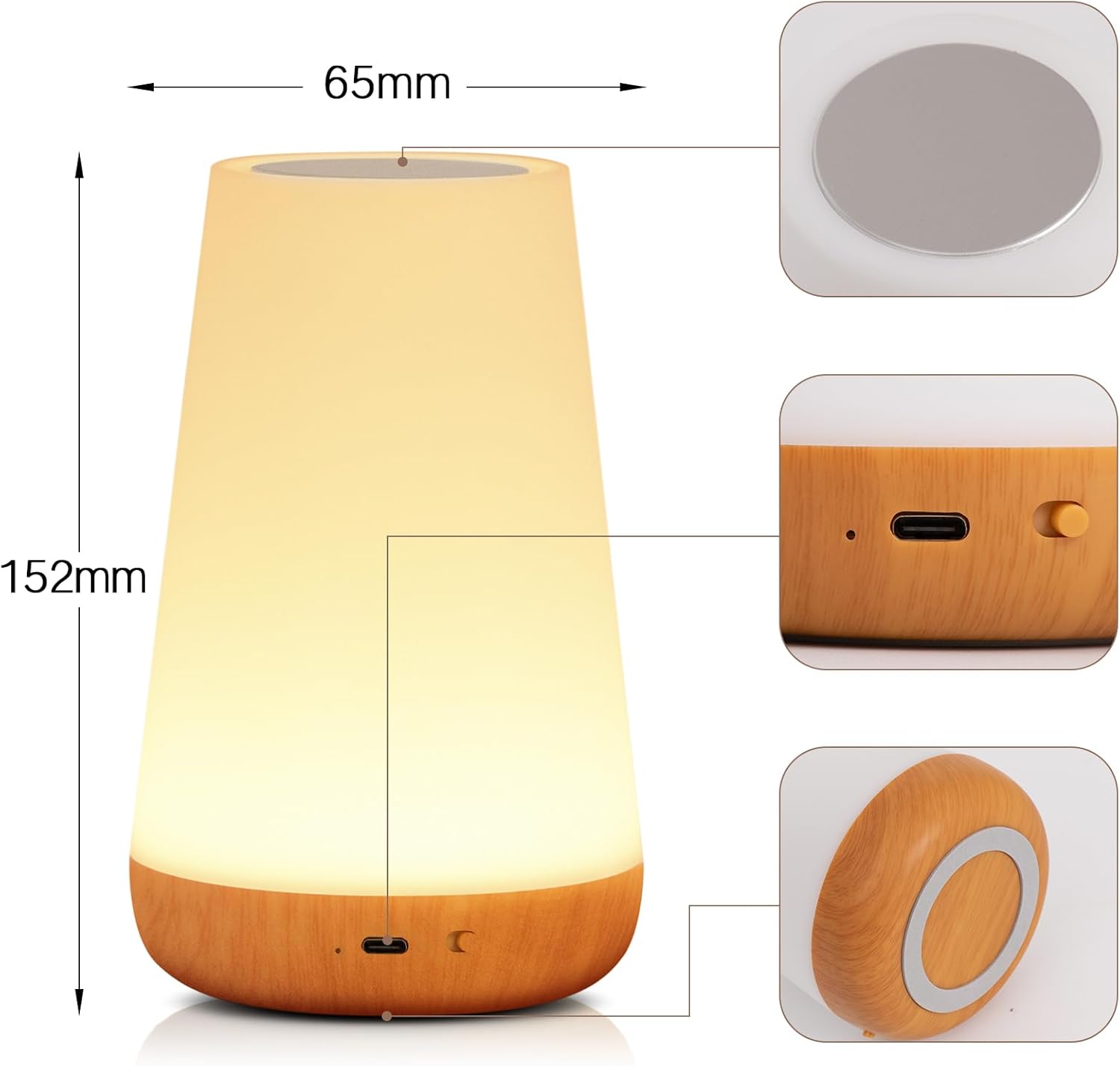 Veska | Nattlampa, LED Touch Sängbordslampa, 13 RGB Färger Som Förändras
