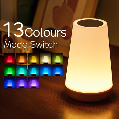 Veska | Nattlampa, LED Touch Sängbordslampa, 13 RGB Färger Som Förändras