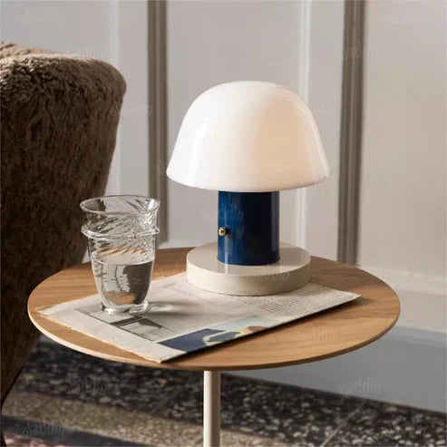 Veska | NatureGlow Lampa - Modern Svamp Bordslampa Blå