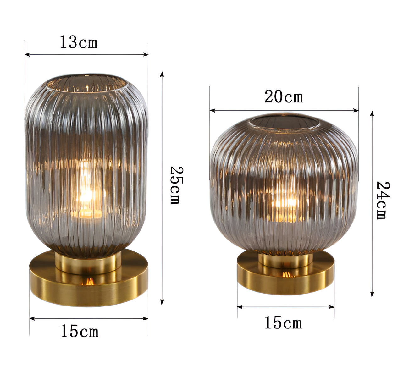 Veska | Nordic Table Lamp with Ribbed Glass