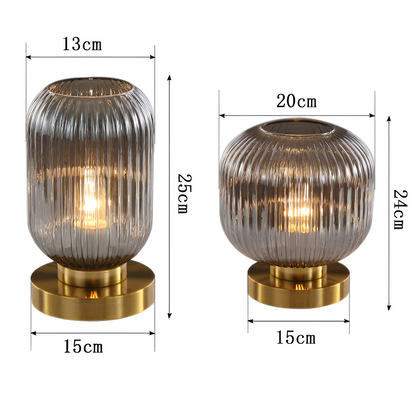 Veska | Nordic Table Lamp with Ribbed Glass