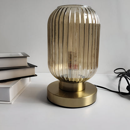 Veska | Nordic Table Lamp with Ribbed Glass