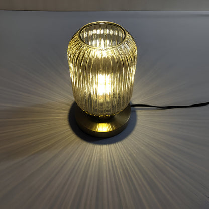 Veska | Nordic Table Lamp with Ribbed Glass