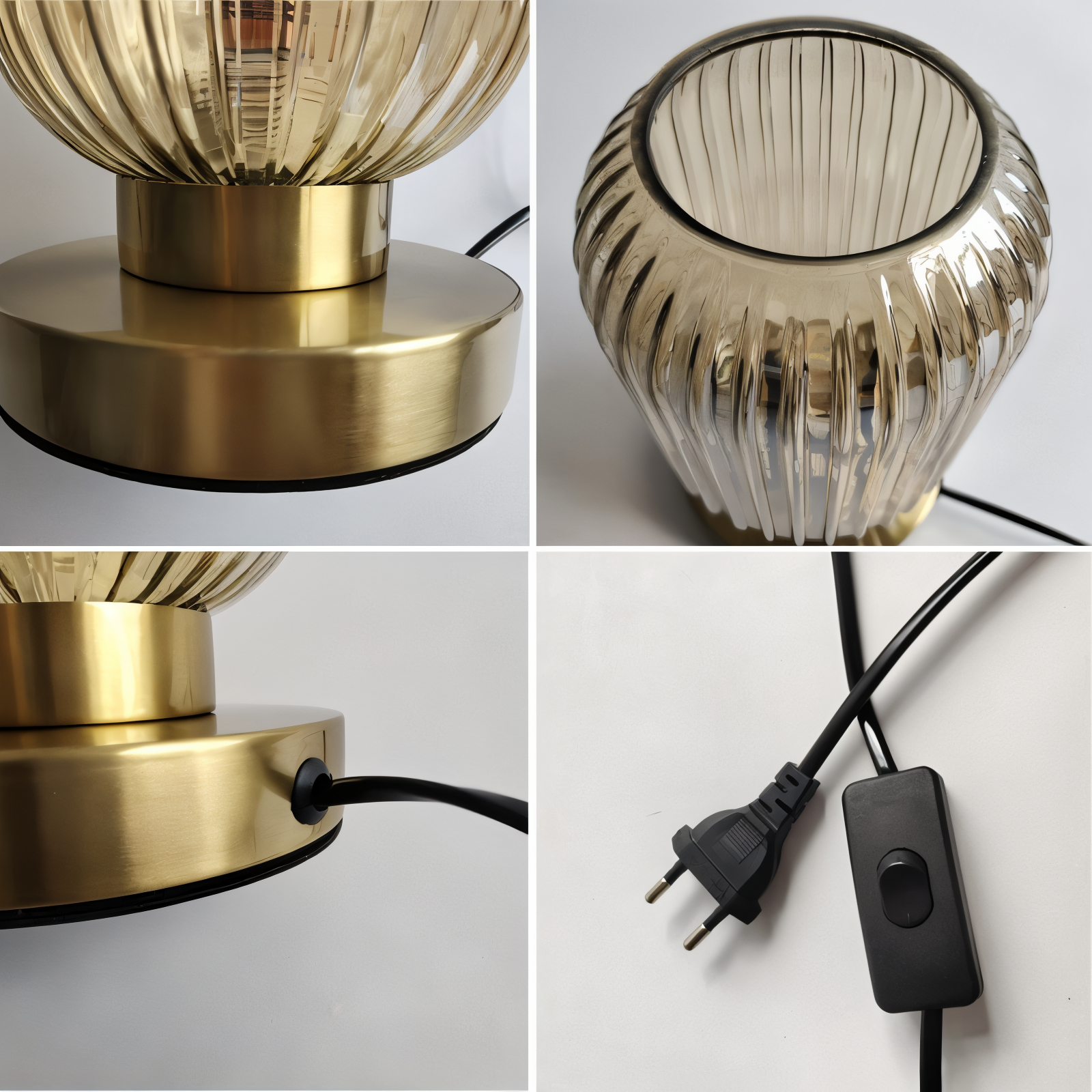 Veska | Nordic Table Lamp with Ribbed Glass