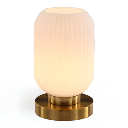 Veska | Nordic Table Lamp with Ribbed Glass Liten Kräm