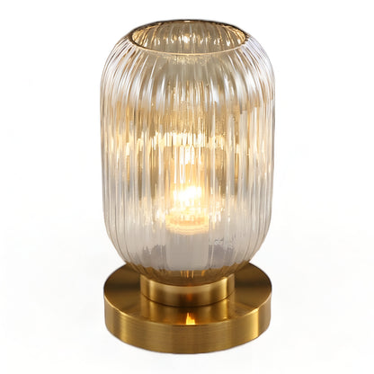 Veska | Nordic Table Lamp with Ribbed Glass Liten Transparent