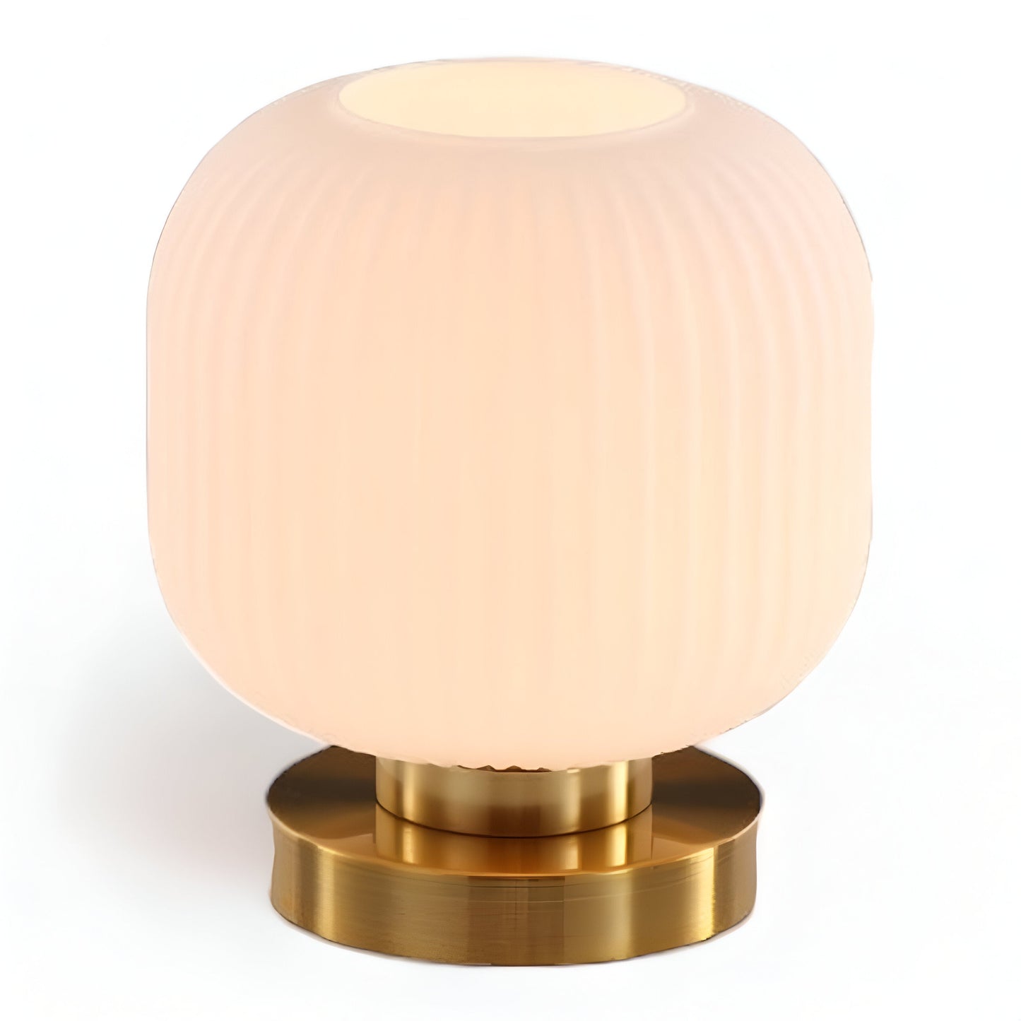 Veska | Nordic Table Lamp with Ribbed Glass Stor Grädde