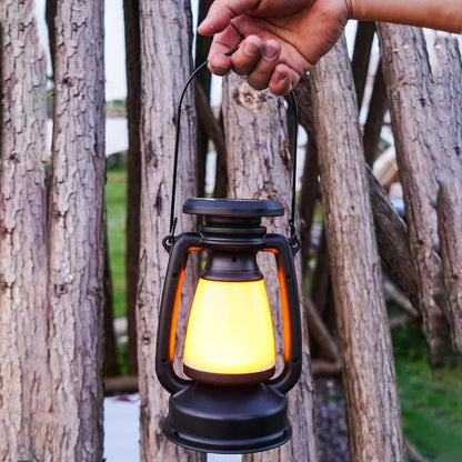 Veska | Nostalux Retro Lantern | LED Bordslampa med Fjärrkontroll | Uppladdningsbar & Dekorativ | För Hemmet, Camping & Bar