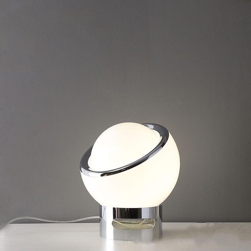 Veska | OpalElegance Lampa - Minimalistisk Bordslampa i Bauhausstil Vit