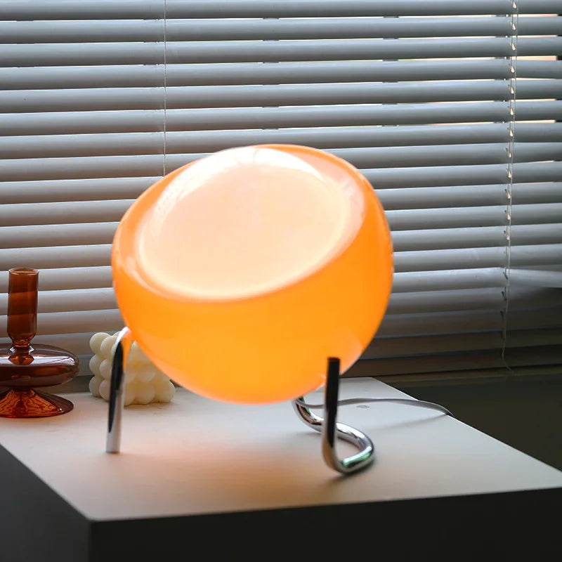Veska | RETRO GLAS BORDSLAMPA - AMBIENT NORDISKT NATTLJUS