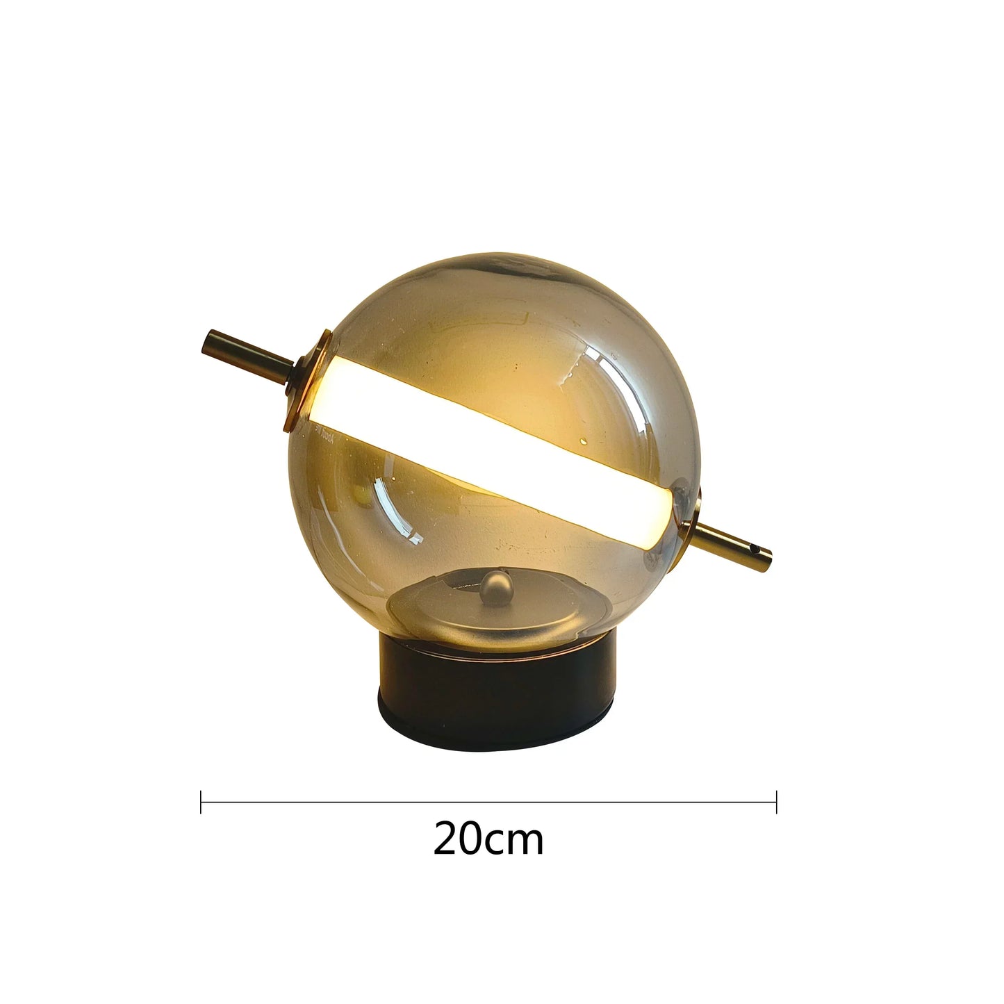 Veska | Retro Glastabellampa med Varm Glöd - Tidslös Elegans Amber