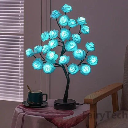 Veska | Romantisk Ros Bordslampa - Varm Ljus & Elegans
