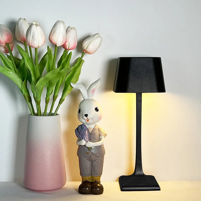 Veska | Seraphine Lumière - Trådlös Uppladdningsbar LED USB Fyrkantig Bordslampa Svart