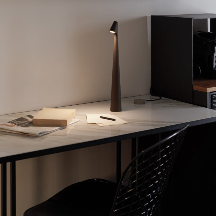 Veska | Skulpterande Bordslampa Trådlös LED-lampa Solid Aluminium 10000mAh Batteri 3-Nivå Dimming CRI 90 USB-C Laddningsport Varm Vit 2700K