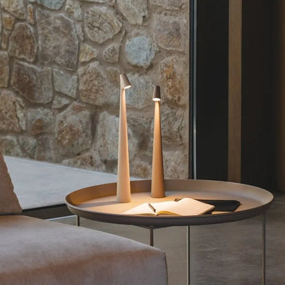 Veska | Skulpterande Bordslampa Trådlös LED-lampa Solid Aluminium 10000mAh Batteri 3-Nivå Dimming CRI 90 USB-C Laddningsport Varm Vit 2700K