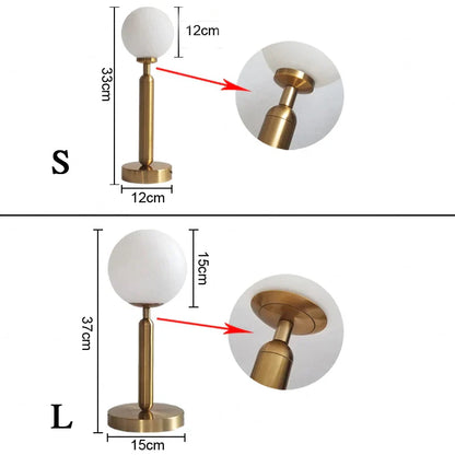 Veska | Stilig mässing & glas LED bordslampa – GlowSphere