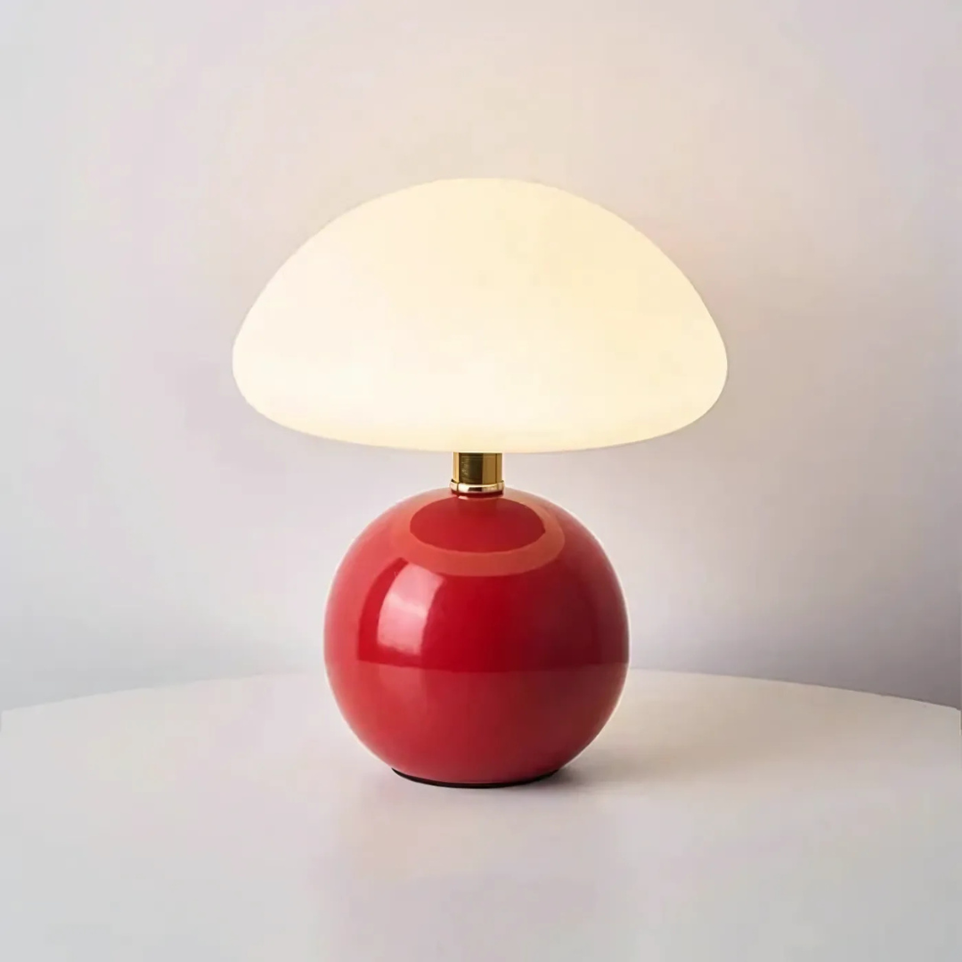 Veska | Stilig Svamp LED Bordslampa Röd