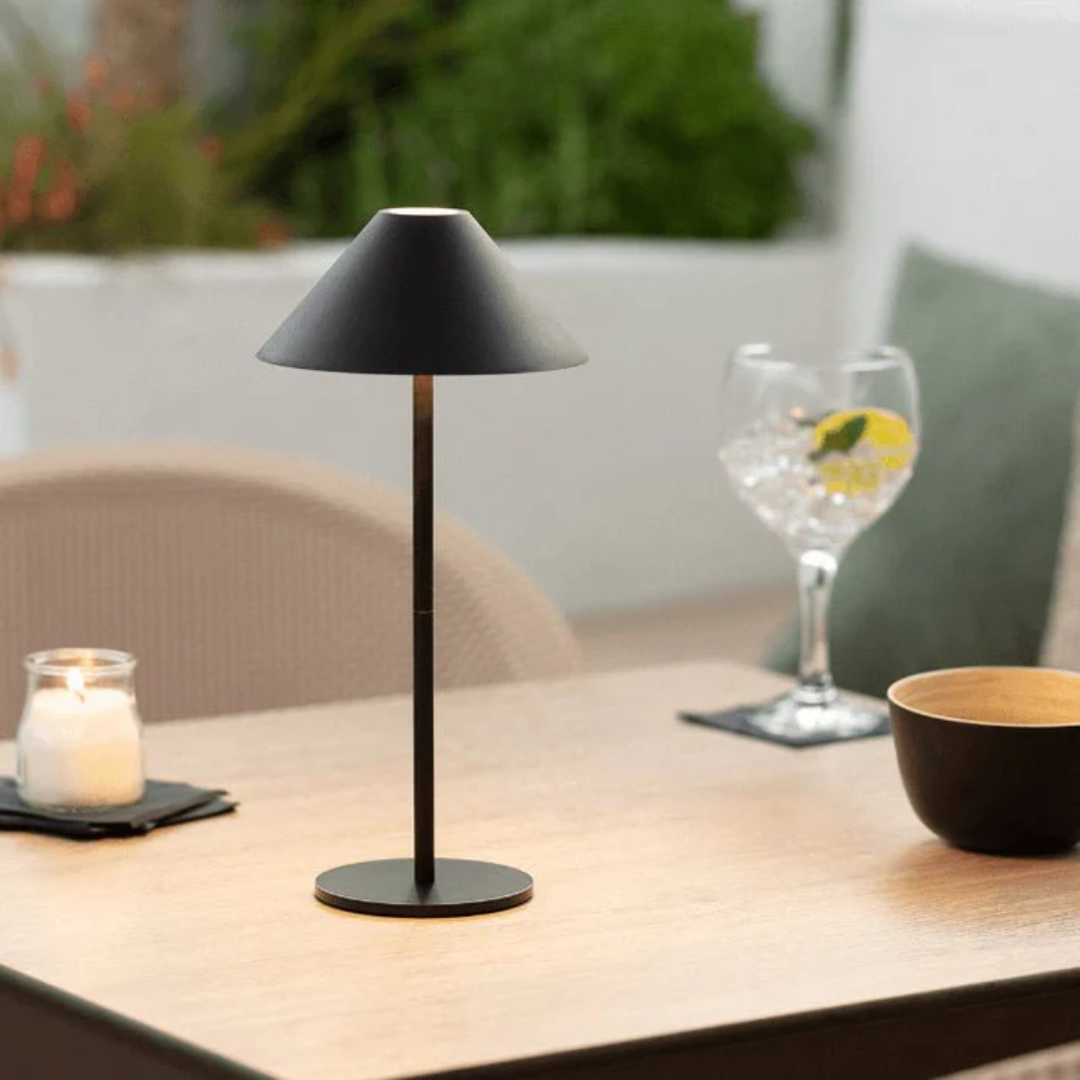 Veska | Stilig Trådlös Bordslampa Svart