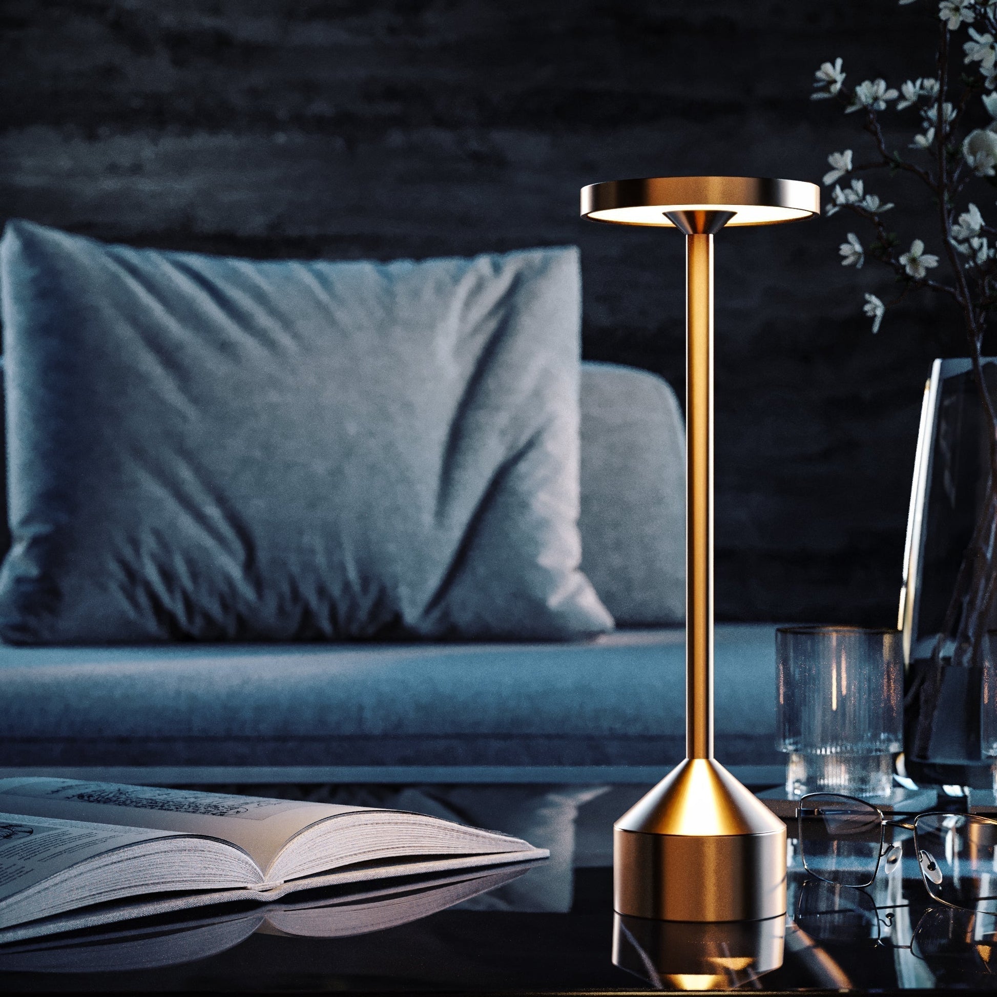 Veska | Stockholm Lighting: Elegant Trådlös Bordslampa med Dimmerfunktion