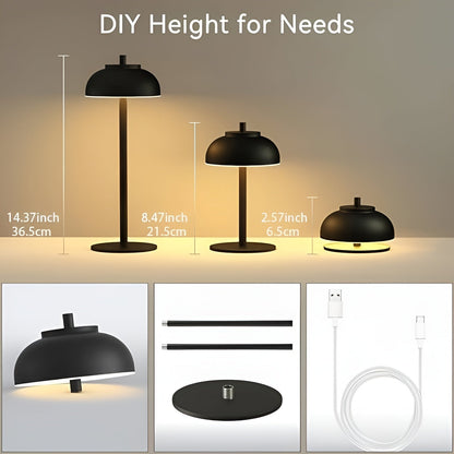Veska | Stylish uppladdningsbar bordslampa med dimbar LED - Tre ljuslägen och USB