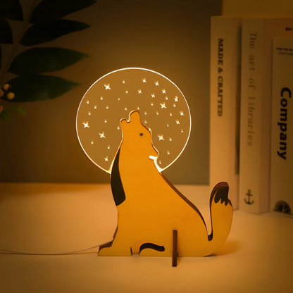 Veska | Trä LED Bordslampa Sirius (20x16 cm)