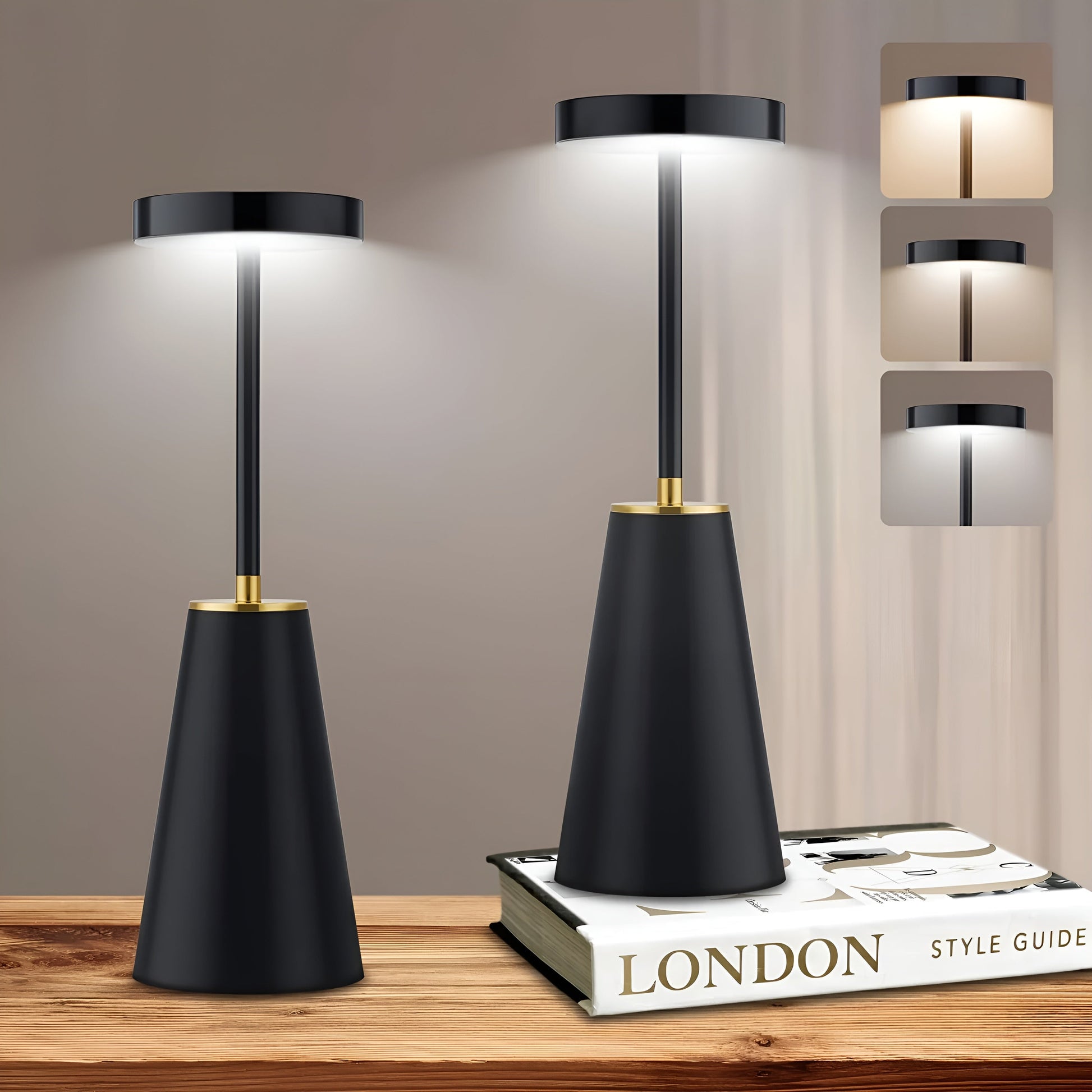 Veska | Trådlamp Lyx Bordslampa Modern Dimbar Belysning Svart