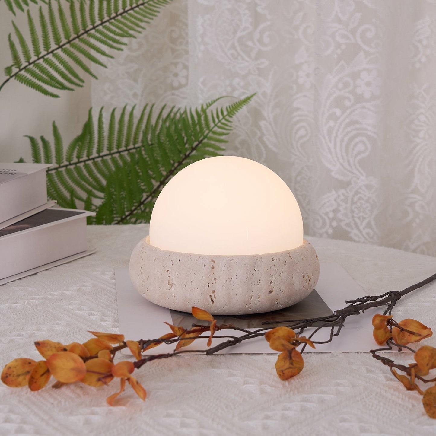 Veska | Travertine Bordslampa