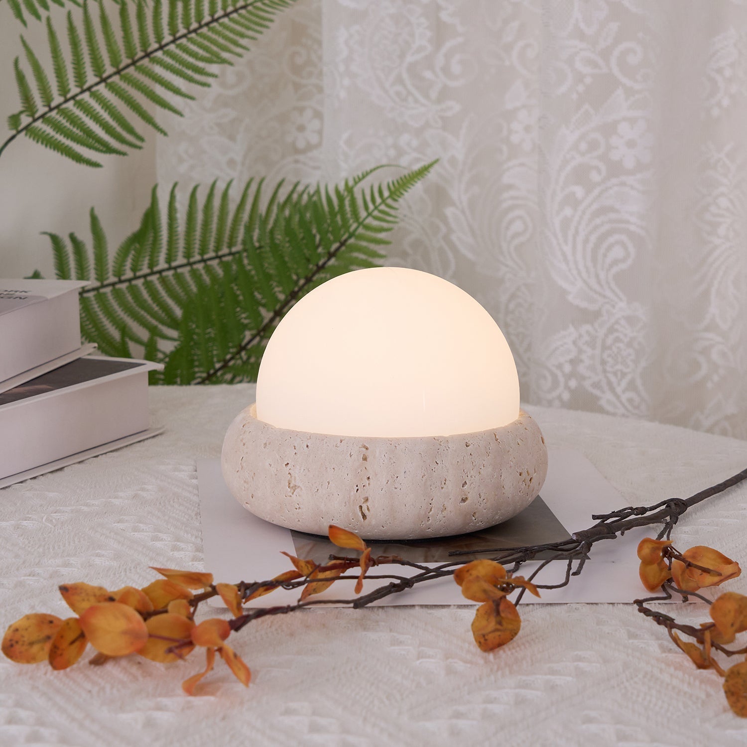Veska | Travertine Bordslampa