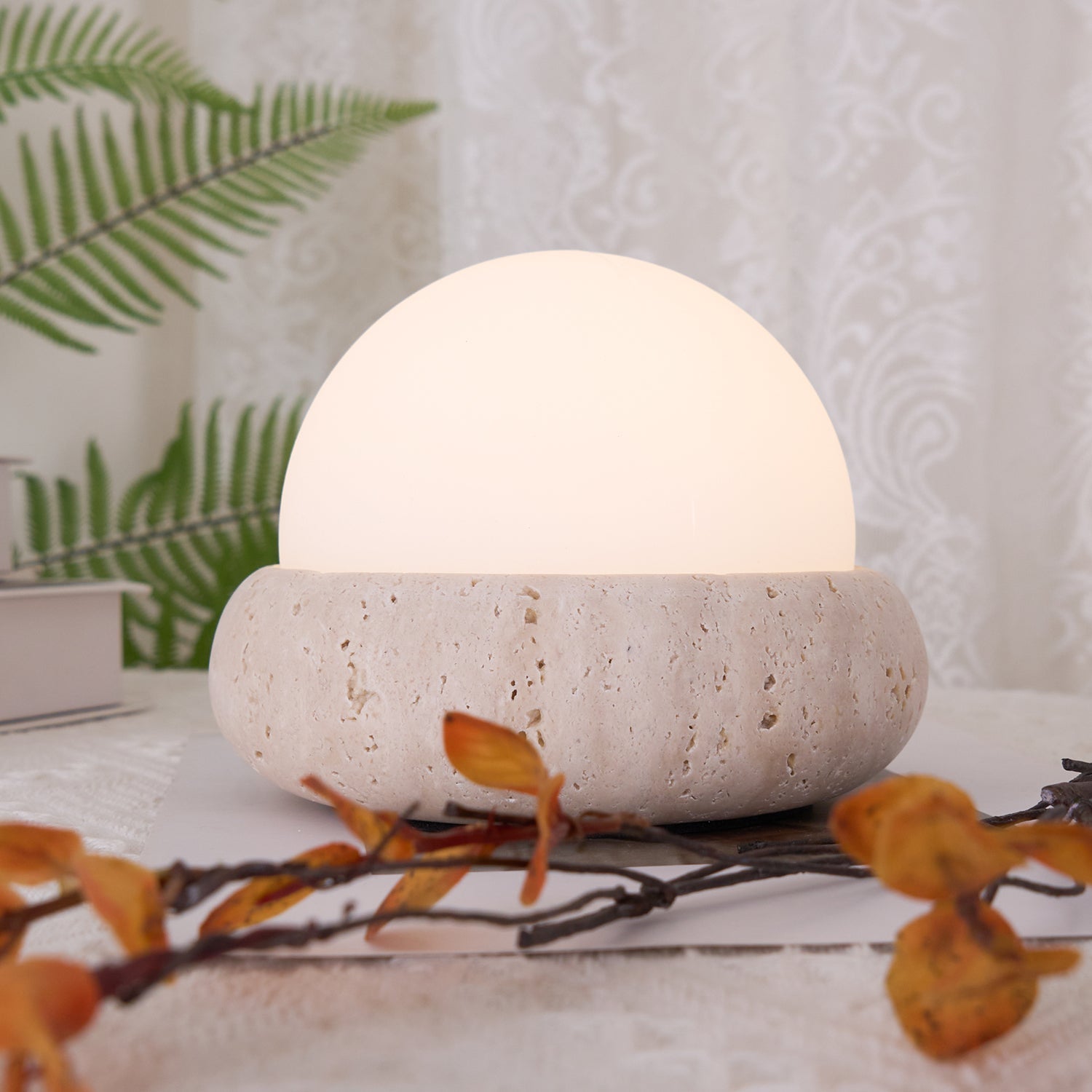 Veska | Travertine Bordslampa