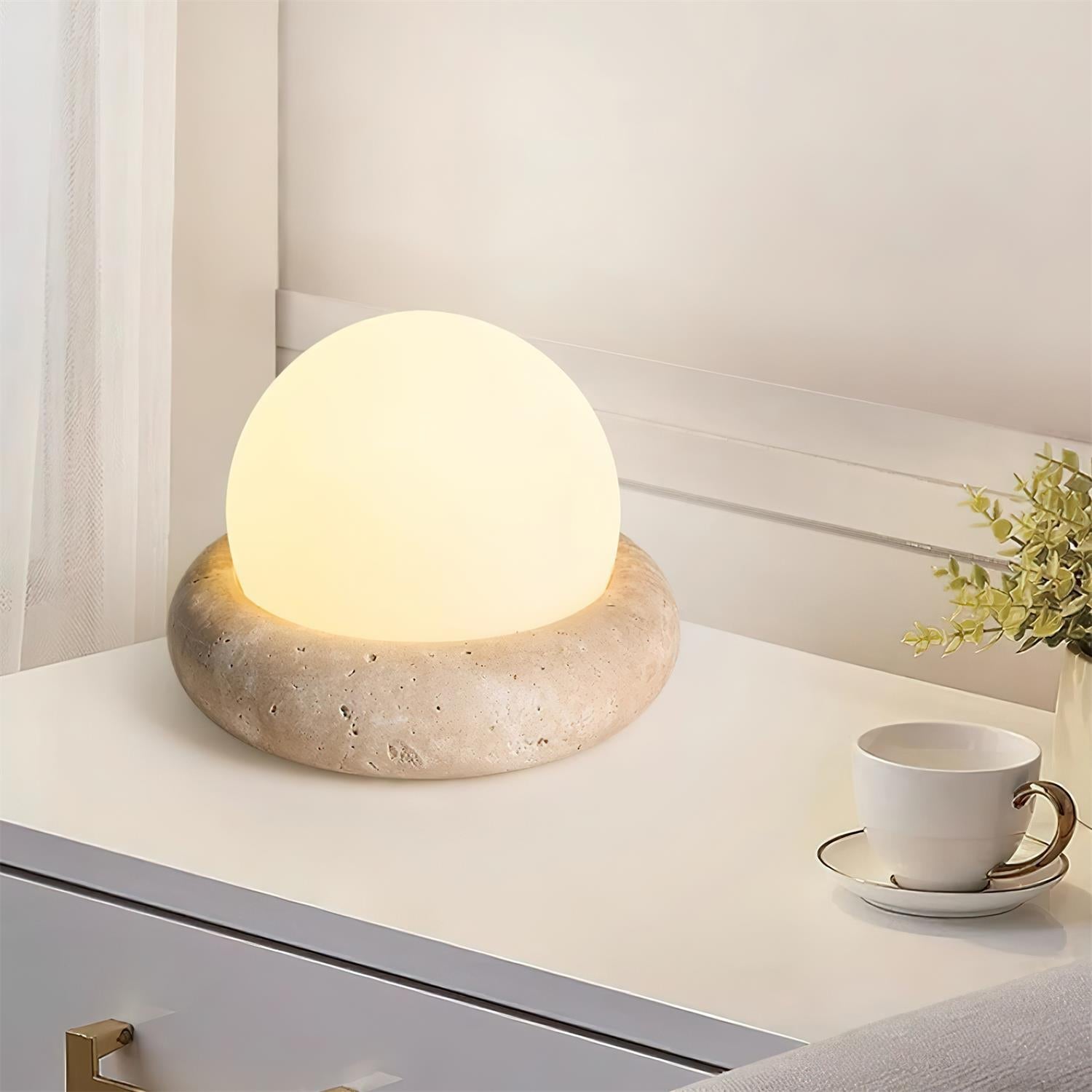 Veska | Travertine Bordslampa