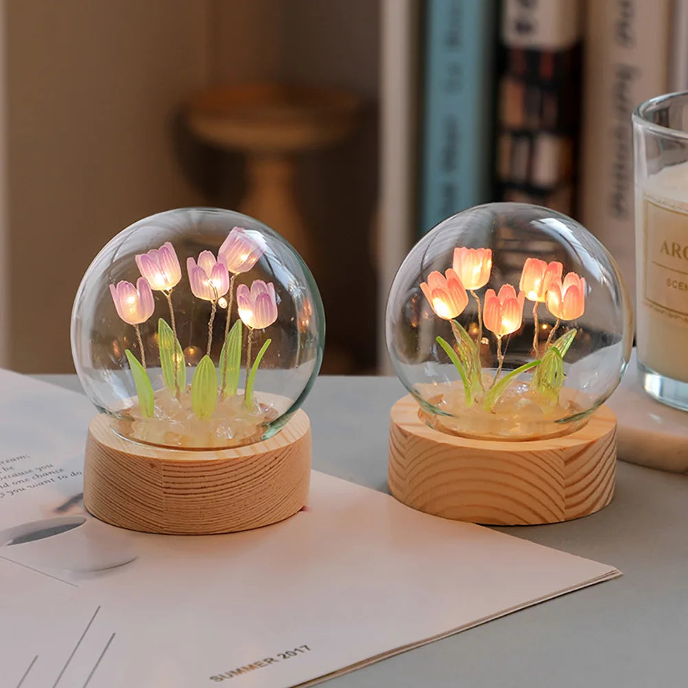 Veska | TulipGlow Elegant Floral Table Lamp – Fint Belysning