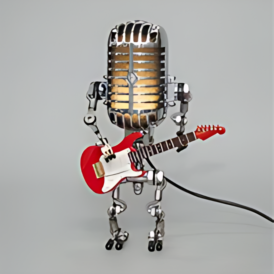 Veska | Unique Robot Bordslampa Rosa gitarr