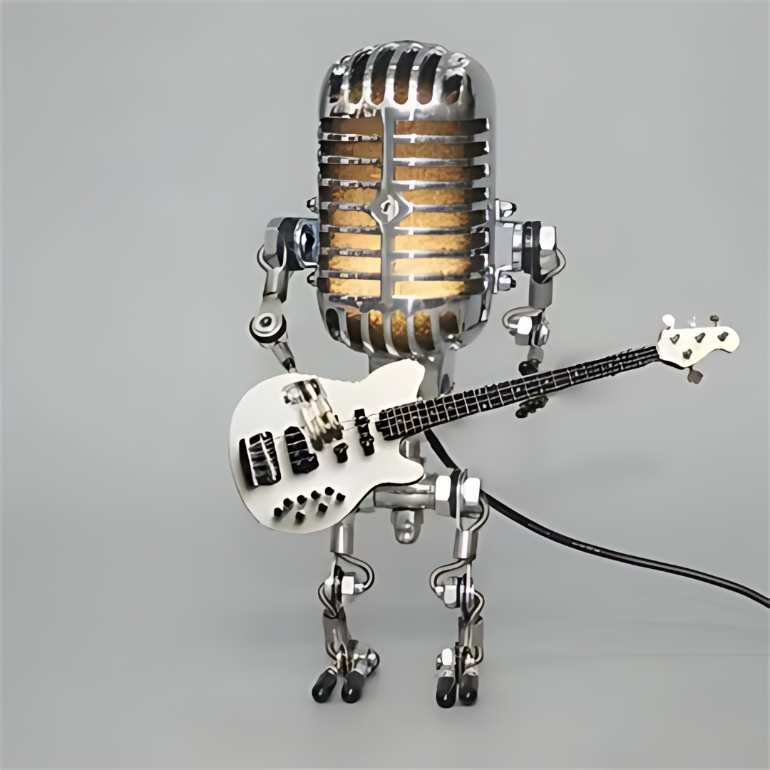 Veska | Unique Robot Bordslampa Vit gitarr