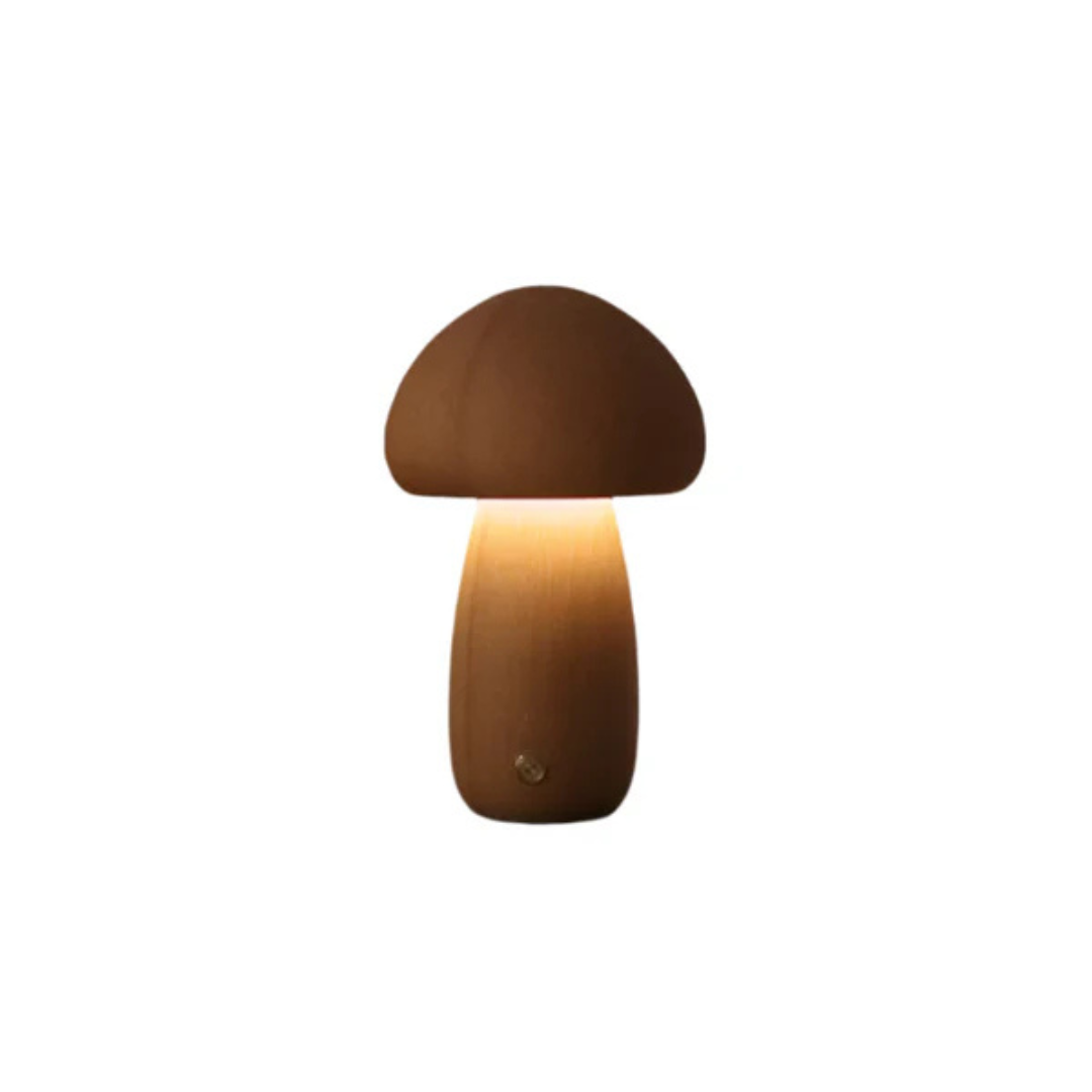 Veska | Uppladdningsbar Bordslampa Tillverkad av Trä Bokträ D10 x H16.5cm