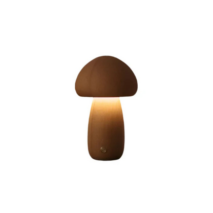 Veska | Uppladdningsbar Bordslampa Tillverkad av Trä Bokträ D10 x H16.5cm