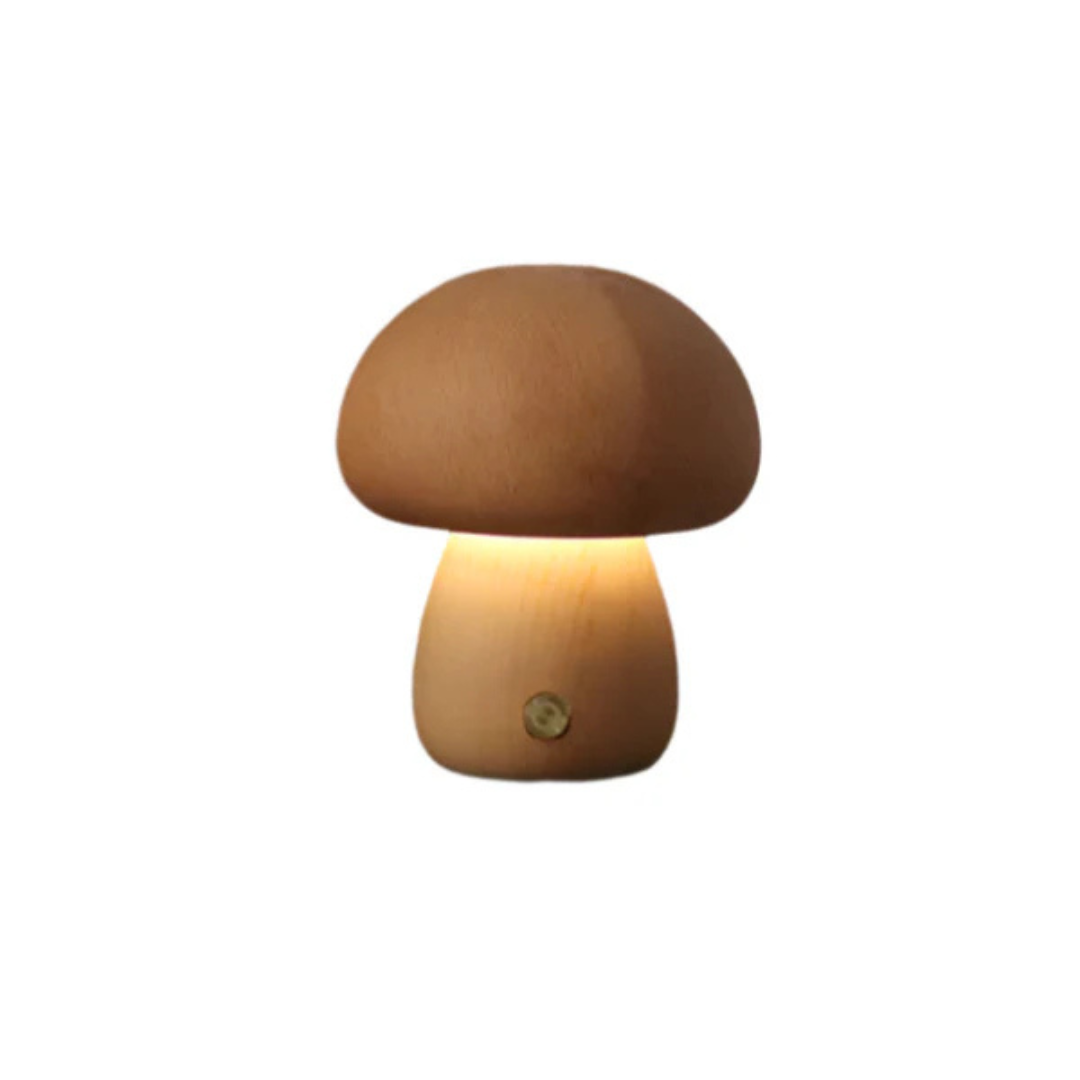 Veska | Uppladdningsbar Bordslampa Tillverkad av Trä Bokträ D9 x H10.5cm