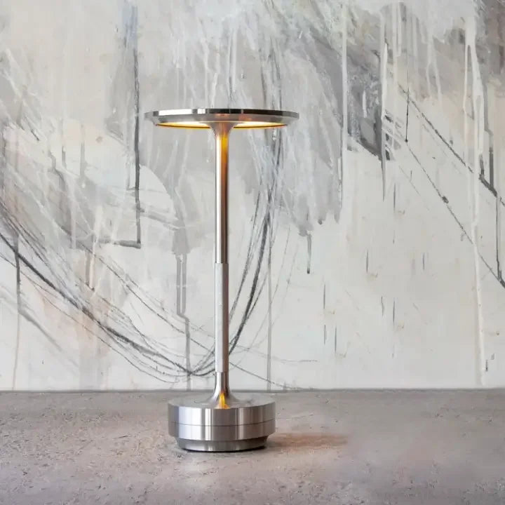 Veska | Uppladdningsbar Trådlös Elegant Bordslampa - Skapa en lyxig atmosfär i vilket rum som helst Silversilver