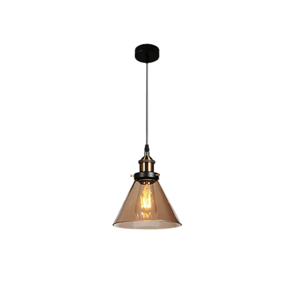 Veska | Vintage Pendelamp Glas | Stilren Matbordslampa Amber B