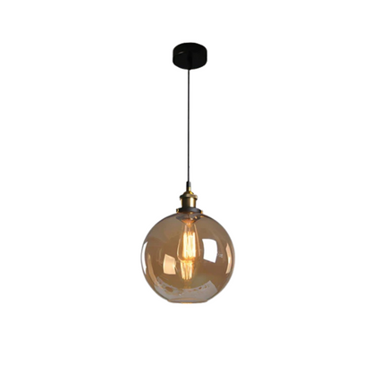 Veska | Vintage Pendelamp Glas | Stilren Matbordslampa Amber C