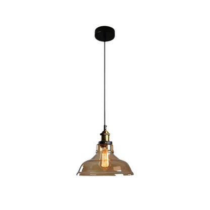 Veska | Vintage Pendelamp Glas | Stilren Matbordslampa Amber D