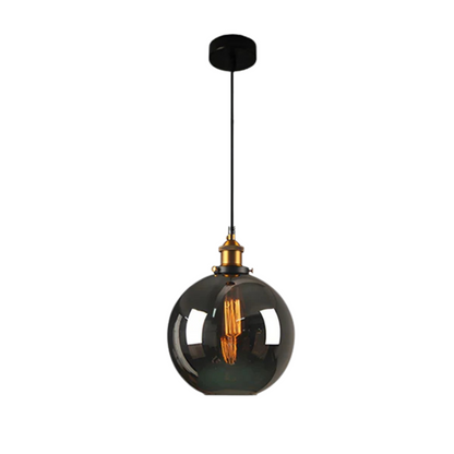 Veska | Vintage Pendelamp Glas | Stilren Matbordslampa Rökgrå C