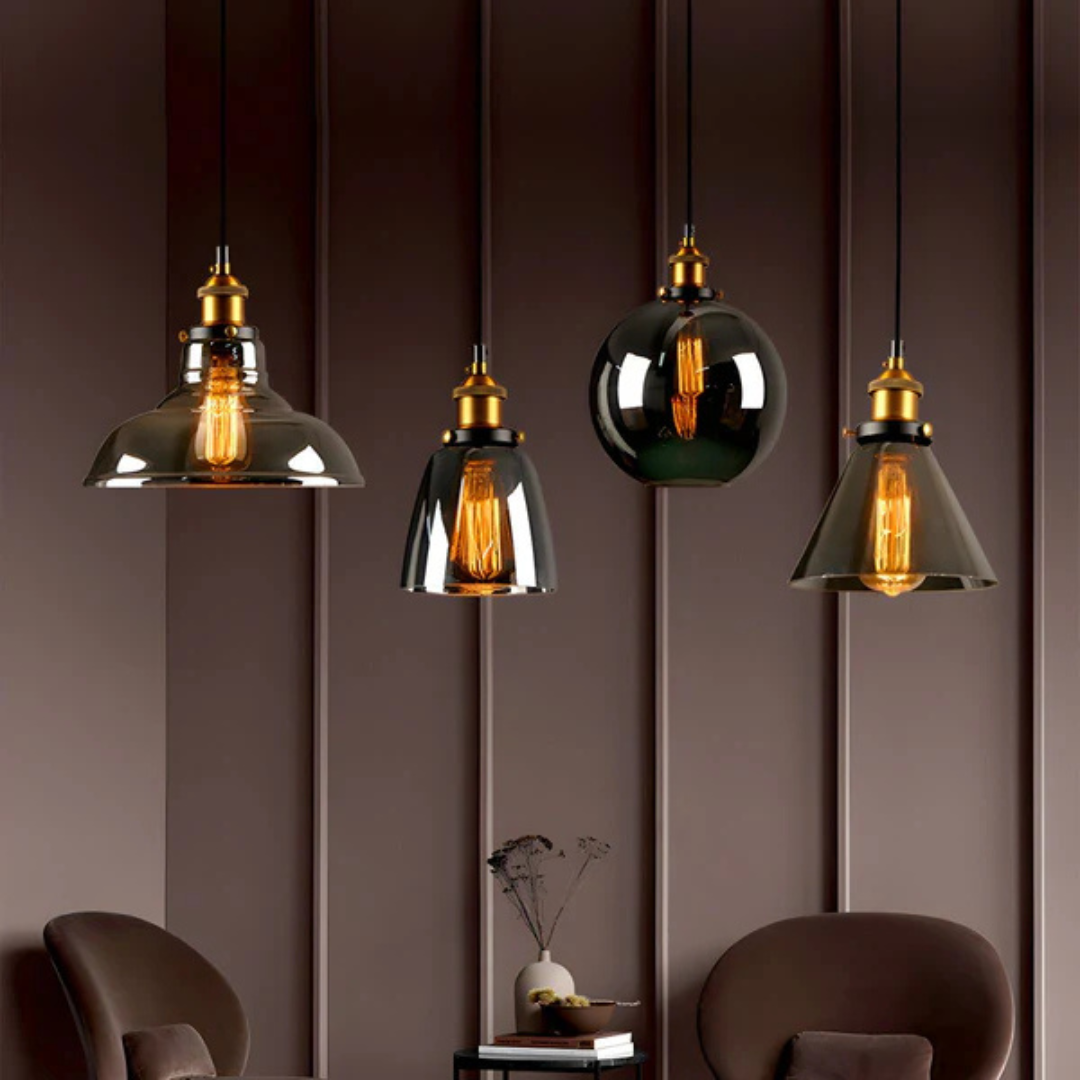 Veska | Vintage Pendelamp Glas | Stilren Matbordslampa