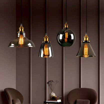 Veska | Vintage Pendelamp Glas | Stilren Matbordslampa